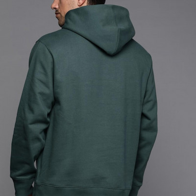 Men Green Hooded Sweatshirt