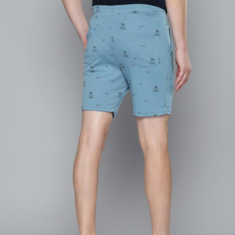 Men Blue Conversational Printed Shorts